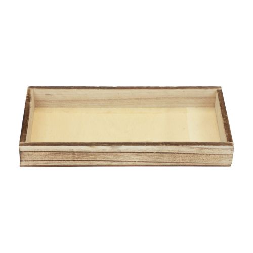Floristik24 Drewniana taca dekoracyjna płomieniowana, dekoracyjna taca na stół w stylu rustykalnym 24×12×3cm