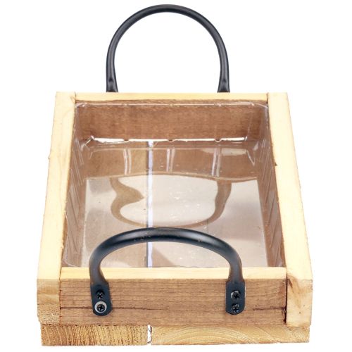 Produkt Taca drewniana z uchwytami Taca ozdobna naturalna czarna 30×17×5cm