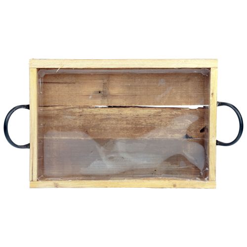 Produkt Taca drewniana z uchwytami Taca ozdobna naturalna czarna 40×27,5×5cm