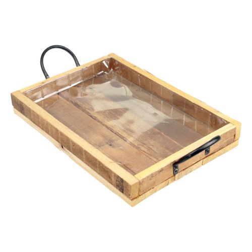 Produkt Taca drewniana z uchwytami Taca ozdobna naturalna czarna 40×27,5×5cm