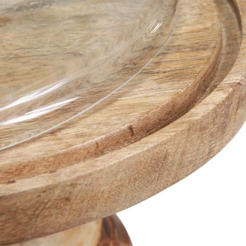 Produkt Drewniany talerz ze szklaną kopułą dekoracyjną kopułą serową Ø27cm W31cm