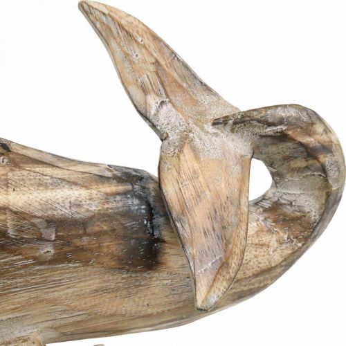 Floristik24 Wieloryb Dekoracja Drewniana Wieloryb Morska Dekoracja Teak Natura 29cm