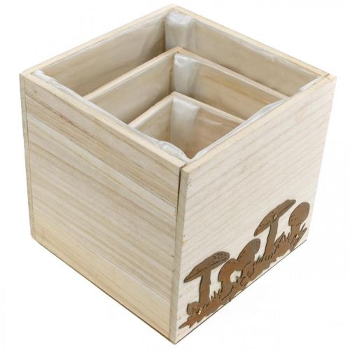 Produkt Kostki roślinne, flower box, dekoracja jesienna z patyną 20/16/12cm zestaw 3 szt
