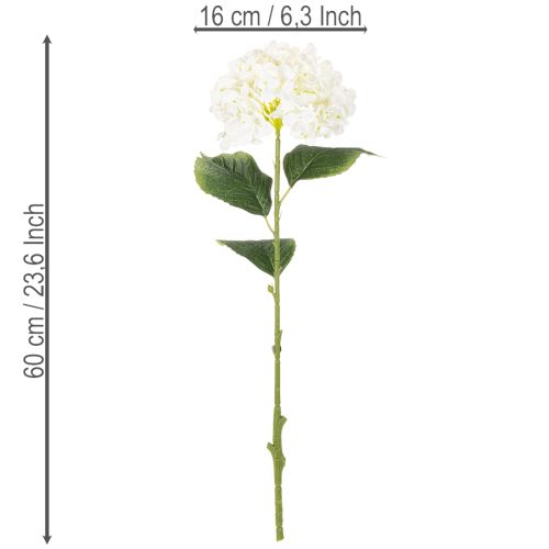 Sztuczna hortensja na długiej łodydze, sztuczny kwiat, 60 cm | Floristik24.pl