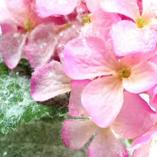 Produkt Hortensja różowa z efektem śniegu 25cm