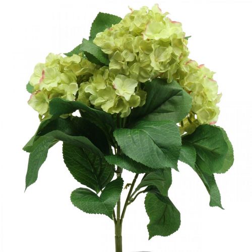 Hortensja sztuczny zielony sztuczny bukiet kwiatów 5 kwiatów 42 cm