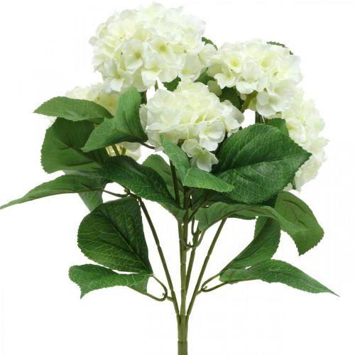 Produkt Hortensja ze sztucznych białych jedwabnych kwiatów bukiet letnia dekoracja 42cm