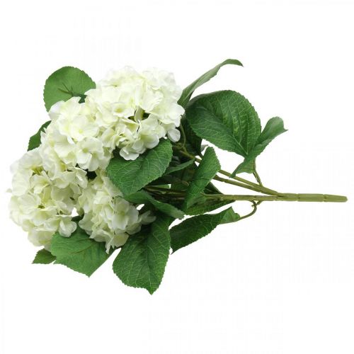Produkt Hortensja ze sztucznych białych jedwabnych kwiatów bukiet letnia dekoracja 42cm