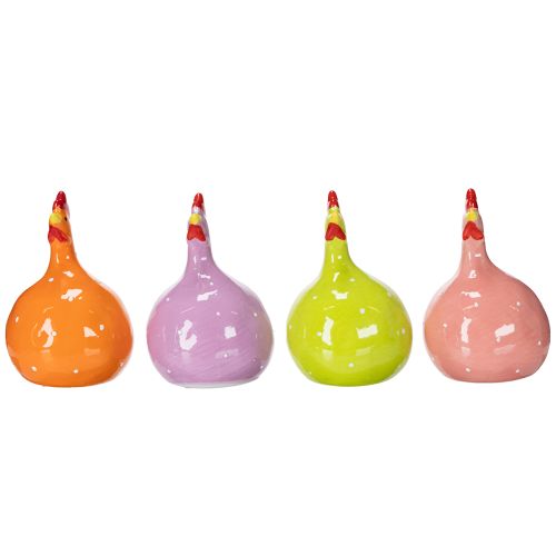 Produkt Ceramiczna figurka kurczaka do kolorowych dekoracji wielkanocnych w salonie i na stołach, 10,5 cm, 4 sztuki
