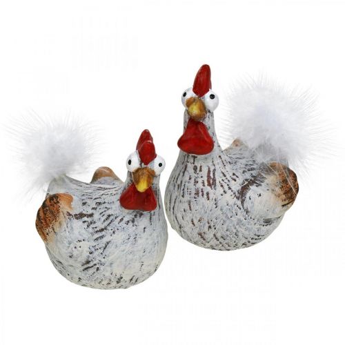 Floristik24 Wielkanocne Kury Śmieszne Kurczaki Kurczaki Deco Ceramiczne 4szt