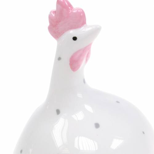 Produkt Dekoracja wielkanocna kurczak biały w kropki H11,5cm 4szt.