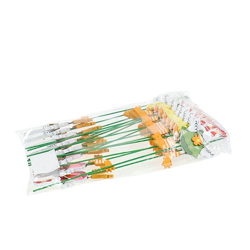 Floristik24 Kurczak z kwiatami na patyku 15szt.
