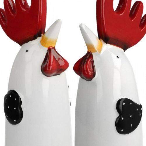 Produkt Ceramiczny Kogut Dekoracja Kuchni Kurczak Biały W23cm 2 szt