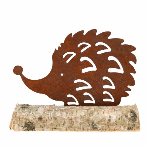Floristik24 Jeż Rdza na drewnianej podstawie 14,5cm x 17,5cm