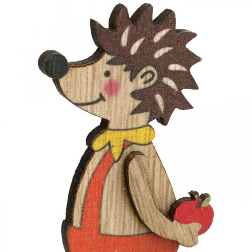 Produkt Jeż z grzybami Jesienna figurka drewniany jeż Żółty/Pomarańczowy W11cm Zestaw 6 sztuk
