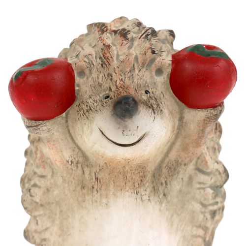 Floristik24 Jeż figurka ceramiczna z jabłkiem brązowa 7,5cm
