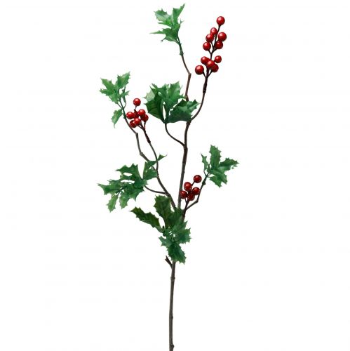 Ilex Sztuczna gałązka ostrokrzewu Czerwone jagody 75cm