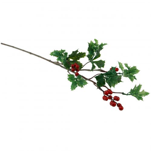 Floristik24 Ilex Sztuczna gałązka ostrokrzewu Czerwone jagody 75cm