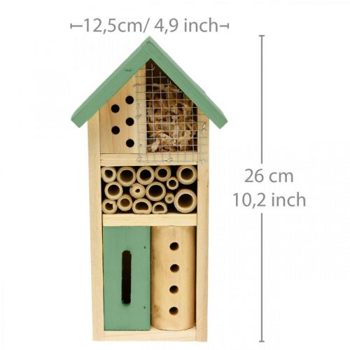 Produkt Hotel dla owadów zielony drewniany pomocnik do gniazdowania dom dla owadów wys. 26 cm