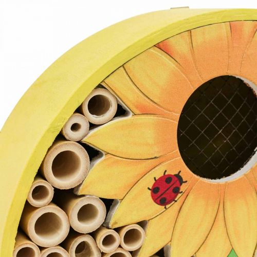 Floristik24 Okrągły drewniany domek dla owadów owadów żółty słonecznik Ø25cm