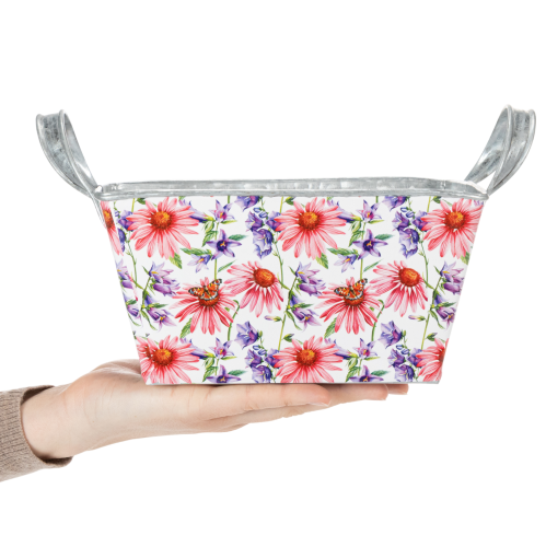 Produkt Metalowa dekoracja w skrzynce na kwiaty wiosenne Jardiniere 20×12,5×10 cm