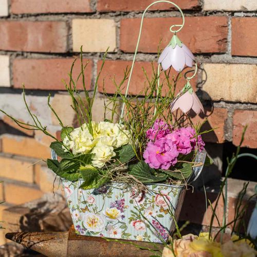 Floristik24 Metalowa doniczka na róże Jardiniere 20×12,5×10cm