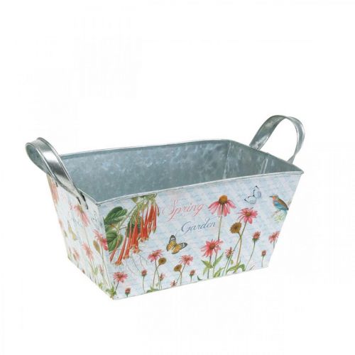 Floristik24 Jardiniere planter box metalowa dekoracja sprężynowa 20×12×10cm