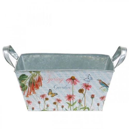 Floristik24 Jardiniere Planter Box z uchwytami Metal Flowers Spring Decoration 23×14×11cm