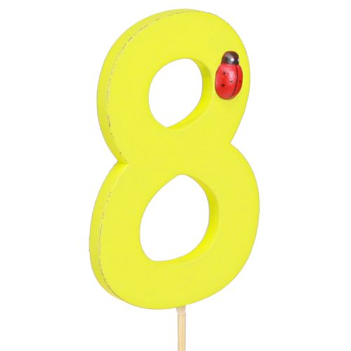Produkt Numer rocznicowy &quot;8&quot; kolorowy zatyczka numeryczna drewniana 7,5cm 16 sztuk