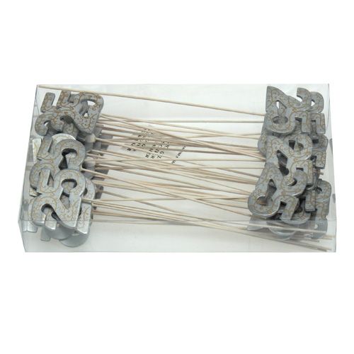 Floristik24 Numer rocznicowy "25" wykonany z drewna srebrnego 36szt