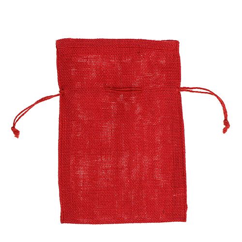 Worki jutowe czerwone 16cm x 24cm 10szt.