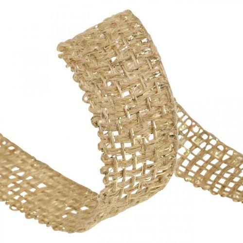 Floristik24 Wstążka jutowa naturalna, złota wstążka dekoracyjna juta dekoracja 25mm 10m