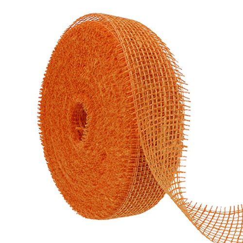 Wstążka jutowa, jasnopomarańczowa, szerokość 5 cm, długość 40 m kupić | Floristik24.pl