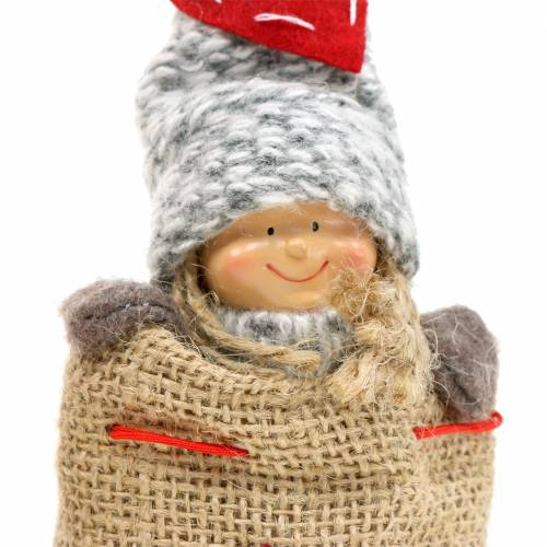 Floristik24 Dekoracja świąteczna worek jutowy z lalką H30cm 2szt.