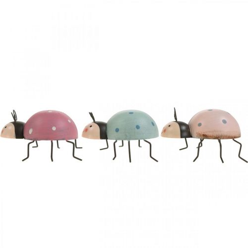 Produkt Żuk Figurka dekoracyjna Pastelowa wiosenna dekoracja Metal 8,5×10,5 cm 3 szt.