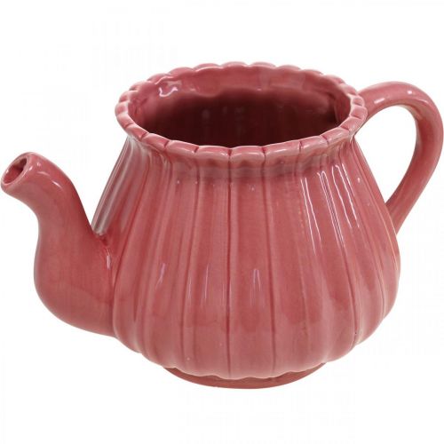 Produkt Dekoracyjny czajniczek ceramiczny doniczka różowy, czerwony, biały L19cm 3szt