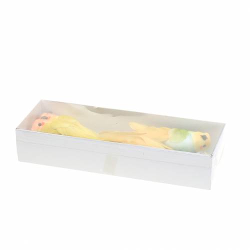 Floristik24 Deco Cockatoo z metalowym drutem Zielony Żółty H13cm 4szt.
