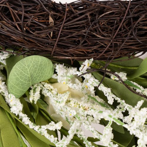 Produkt Sztuczny wianek ze stokrotek, naturalny wygląd i trwałość, do dekoracji drzwi i ścian, 55 cm