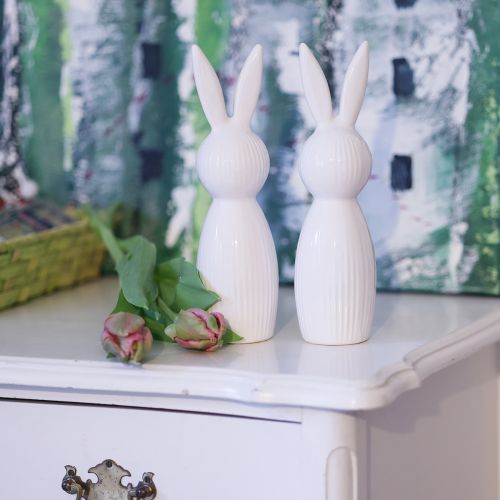 Produkt Prosta figurka królika jako element dekoracyjny do nowoczesnych aranżacji wiosennych, 22 cm, 2 sztuki