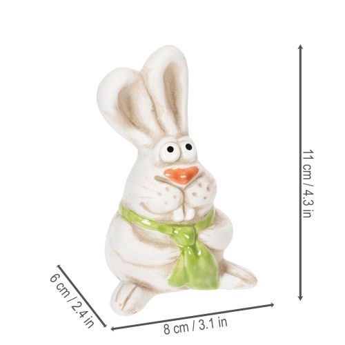 Produkt Figurki Zajączka Wielkanocnego, ręcznie malowane ceramiczne dekoracje, zabawny wzór do dekoracji wielkanocnych, 11 cm, 4 sztuki