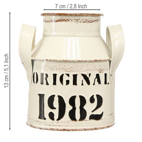 Produkt Dzbanek Metalowa Dekoracja &quot;Oryginał 1982&quot; Kremowy Rdzawy H13cm 2szt
