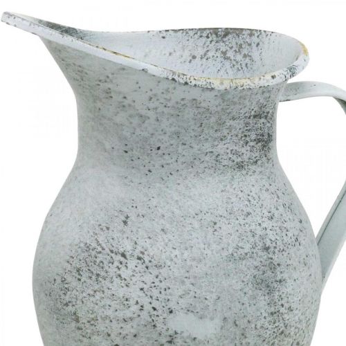Produkt Dekoracyjny dzbanek metalowy myty biały shabby chic wys.18,5cm