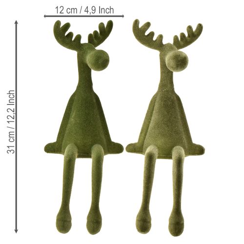 Produkt Stołek Elk Edge, dekoracyjny, zielony, wys. 31 cm, 2 sztuki