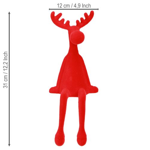 Produkt Stołek Edge Elk Dekoracja świąteczna Flokowane 31 cm Czerwony 3 szt.