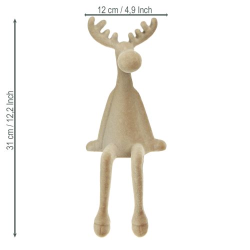 Produkt Ełk flokowane brzegi sittera brązowe 31cm 3 sztuki