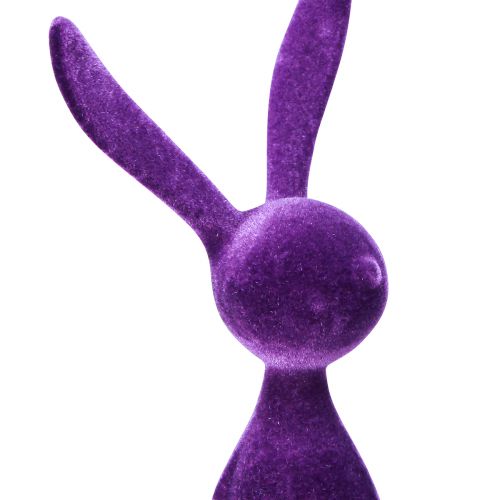 Floristik24 Zając wielkanocny Edge Sitter Bunny Flocked Purple – 2nd Choice – Lilac 36cm 3 szt.