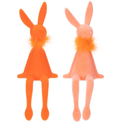 Produkt Figurka siedzącego zajączka wielkanocnego na półkę, na Wielkanoc i wiosnę, 27 cm, 2 sztuki