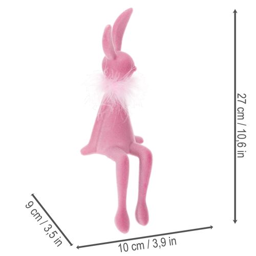 Produkt Figurka zająca wielkanocnego z boa z piór, półka, dekoracyjna figurka wielkanocna, 27 cm, 2 sztuki