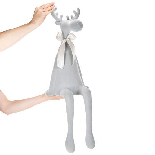 Dekoracyjna figurka łosia z kokardą, do postawienia na półce, 80 cm | Floristik24.pl