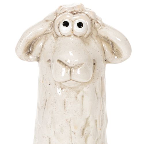 Produkt Ceramiczna figurka owcy, siedząca owca, do dekoracji wielkanocnej i całorocznej, 18 cm, 3 sztuki